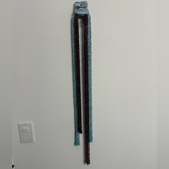 Seed bead scarf x2 red and black, blue and white Y2K 
Handmade Festival boho - Picture 1 of 9